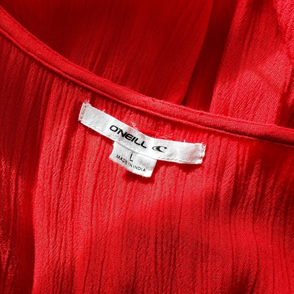 O'Neill Wes Solid Top red flouncy peplum size Large - Picture 12 of 15